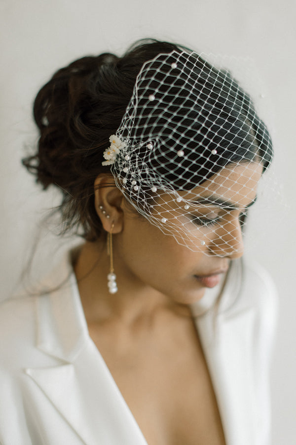 Daisy Birdcage Veil