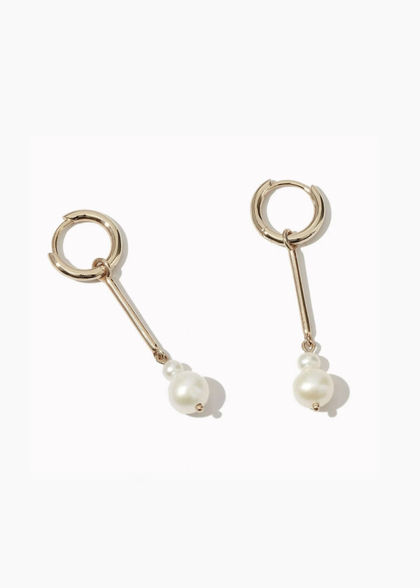 Hoop Pearl Drop Earrings